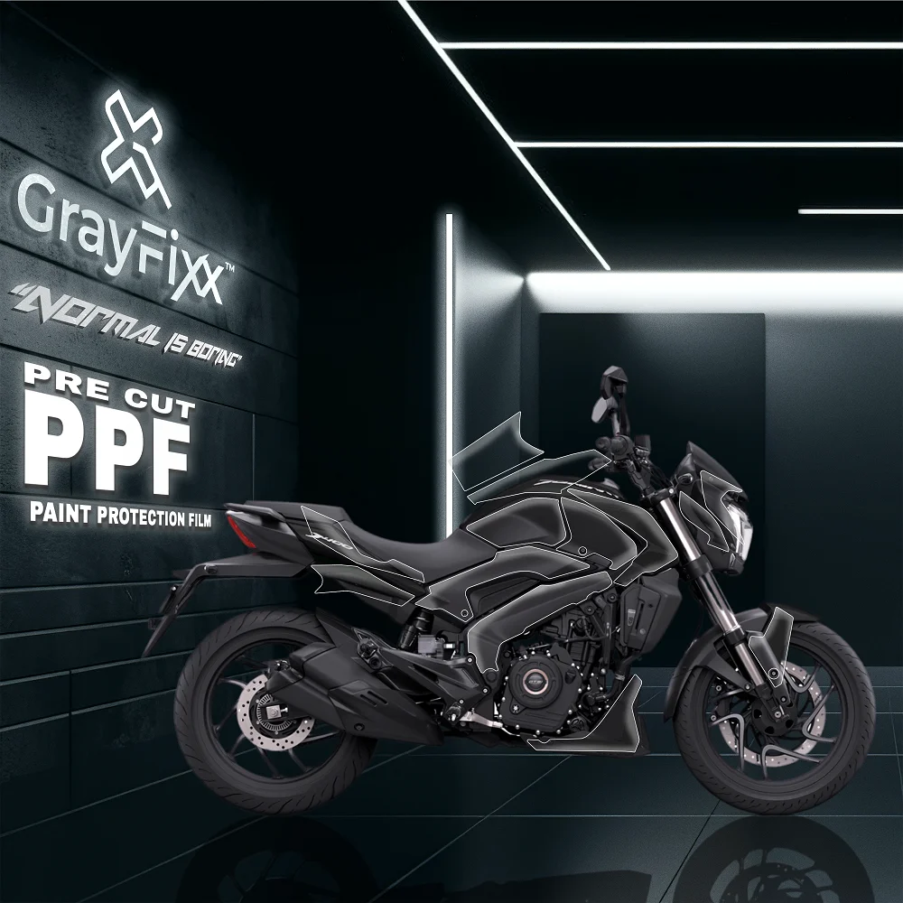 Pre-Cut PPF(Paint Protection Film) Compatible with Dominar 250/400 | TPU(Thermoplastic Polyurethane), Water Proof, 3X Layer, Scratch Resistant